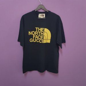 The North Face x Gucci Logo Printed Black T-Shirt